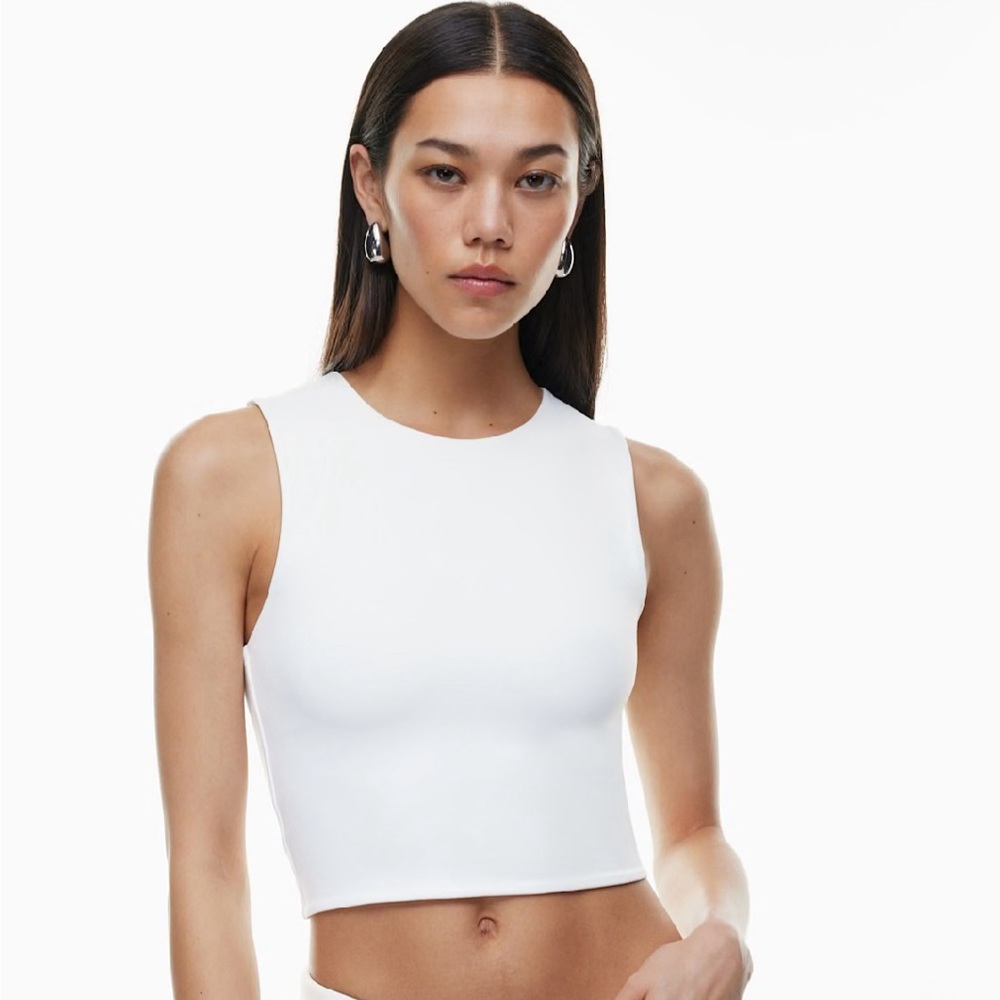 Aritzia Babaton Women’s Small Contour Muscle Cropped Tank White